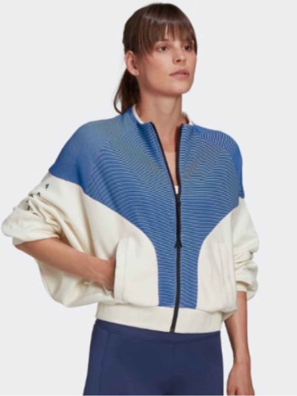 Adidas x Karlie Kloss - Women’s Blue & White Kimono Sleeve Training Jacket Sz M